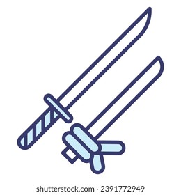 Vector de icono de la espada de Katana en el diseño de moda