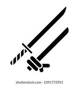 Katana-Schwert-Symbol-Vektorgrafik auf trendigem Design