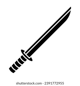 Vector de icono de la espada de Katana en el diseño de moda