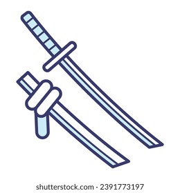 Vector de icono de la espada de Katana en el diseño de moda