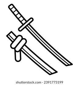 Vector de icono de la espada de Katana en el diseño de moda
