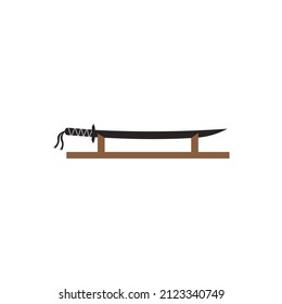 Katana Schwert Symbol, Vektorgrafik einfaches Design.