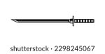 Katana sword samurai ronin japanese style tattoo flat vector icon design.