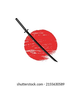 Katana Sword silhouette in japan style