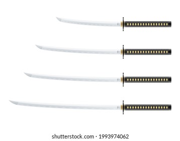 Katana sword vector design illustration isolated on white background