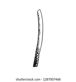 katana vector doodle sketch isolated on white background
