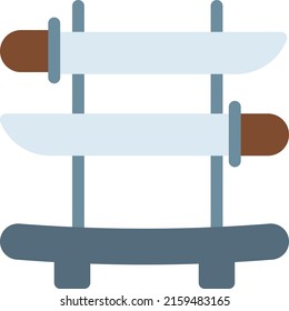 katana Vector illustration on a transparent background. Premium quality symmbols. Line Color vector icons for concept and graphic design.
