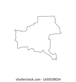 katanga region map in country of republic of the congo