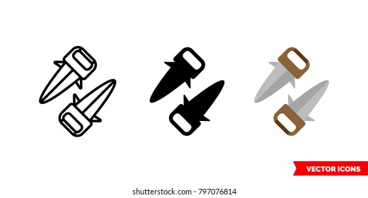 Katar icon of 3 types: color, black and white, outline. Isolated vector sign symbol.