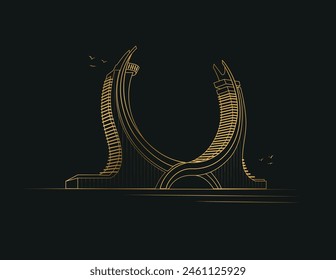 Katara Towers, Lusail marina district. Doha Qatar. ‎illustration