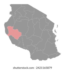 Katavi Region map, administrative division of Tanzania. Vector illustration.