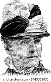 Kate Field, vintage engraved illustration