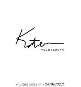 Kate name signature logo vector design