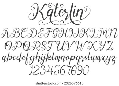 Katerlin is alphabet modern script font
