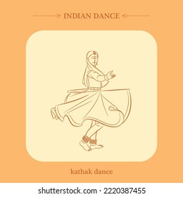 kathak dance line drawing vector