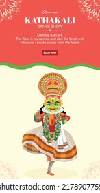 Kathakali dance show portrait template design. 