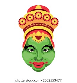 kathakali face happy onam festival isolated