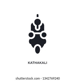 kathakali isolated icon. simple element illustration from india concept icons. kathakali editable logo sign symbol design on white background. can be use for web and mobile