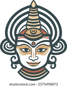 kathakali masks vector illustration for logos, tattoos, stickers, t-shirt designs, hats