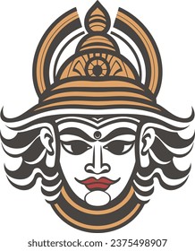 kathakali masks vector illustration for logos, tattoos, stickers, t-shirt designs, hats