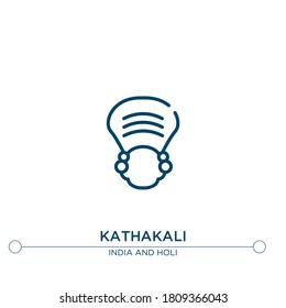 kathakali outline vector icon. simple element illustration. kathakali outline icon from editable india concept. can be used for web and mobile
