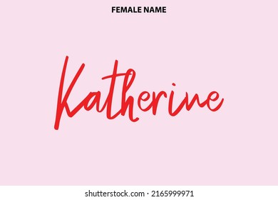 Katherine Baby Girl Name - in Stylish Cursive Typography Text