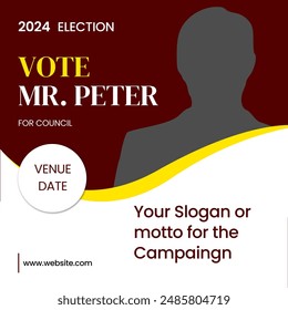 Kathmandu - 7 July 2024: Political vote election campaign flyer and poster template. editable promotion poster, brochure leaflet layout vector.Editable vector