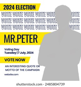 Kathmandu - 7 July 2024: Political vote election campaign flyer and poster template. editable promotion poster, brochure leaflet layout vector.2024 election 