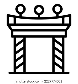 Kathmandu arch icon outline vector. Asia flag. Culture landmark