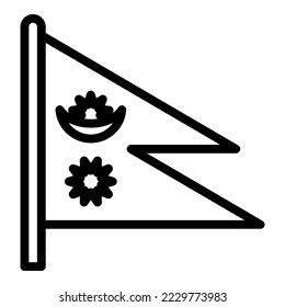 Kathmandu flag icon outline vector. Nepal skyline. Landmark culture