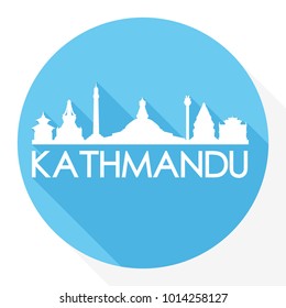 Kathmandu Nepal Asia Flat Icon Skyline Silhouette Design City Vector Art Famous Buildings.
