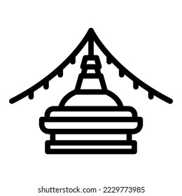 Kathmandu stupa icon outline vector. Nepal skyline. Landmark culture