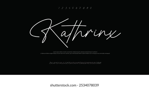 Alfabeto tipográfico moderno de Kathrine. estilo de Fuentes con estilo. Tipografía Logotipo personalizado Fuentes