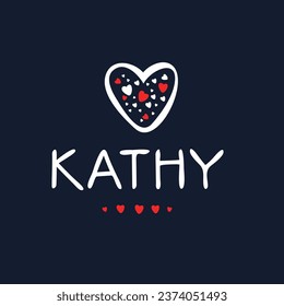 (Kathy) Nombre de caligrafía, Ilustración vectorial.