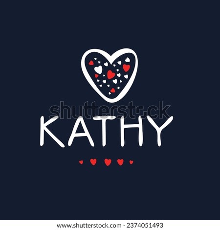 (Kathy) Calligraphy name, Vector illustration.