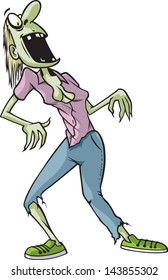 Kathy of the Dead. Vector cartoon of a She Zombie.