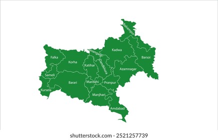 Katihar district Tehsil map, Katihar District, Bihar State, Republic of India, Government of Bihar, Indian territory, Eastern India, politics, village, tourism