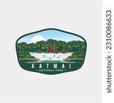 Katmai National Park patch logo illustration