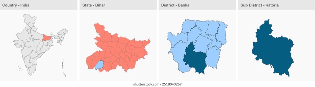 Katoria map (District Banka,State Bihar, Republic of India), Banka District, Bihar State, Republic of India, Government of Bihar, Indian territory, Eastern India, politics, village, tourism