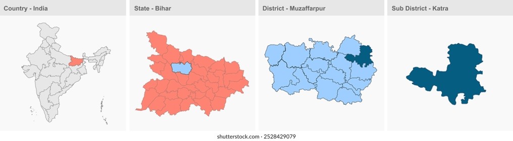 Mapa de Katra (Distrito de Muzaffarpur, Estado de Bihar, República da Índia), Distrito de Muzaffarpur, Estado de Bihar, República da Índia, Governo de Bihar, território indiano, Índia Oriental, política, aldeia, turismo