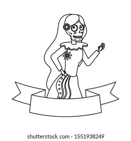 katrina skull comic character icon vector illustration design