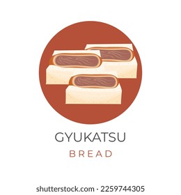 Katsu Sando Or Katsu bread Vector Illustration Logo