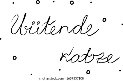 Wütende Katze phrase handwritten with a calligraphy brush. Angry cat in german. Modern brush calligraphy. Isolated word black