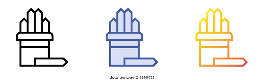 kau chim icon. Linear, Blue Fill and Gradient Style Design Isolated On White Background