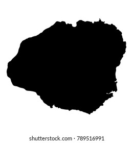 Kauai Map. Island Silhouette Icon. Isolated Kauai Black Map Outline. Vector Illustration.