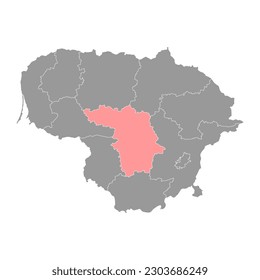 Mapa del condado de Kaunas, división administrativa de Lituania. Ilustración vectorial.