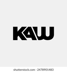 Logo de monograma de letra KAW