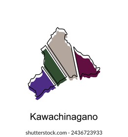 Kawachinagano vector world map City illustration. Isolated on white background, for business