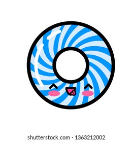 Kawai Candy. Sign, symbol, web element. Social media icon. Business concept. Tattoo template. Line art. Website pictogram.