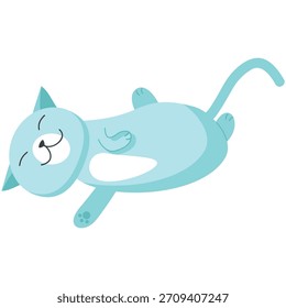 Icono de descanso de animales domésticos de Vector dormido de gato Kawai